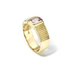 Pink Sapphire Pleated Heirloom Ring