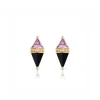 Pink Topaz and Black Onyx Pietra Studs