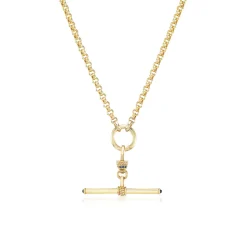 Plain Gold T-Bar Pendant with Anchor