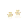 Pleated Diamond Flower Studs