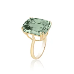 Prasiolite Cushion Ring