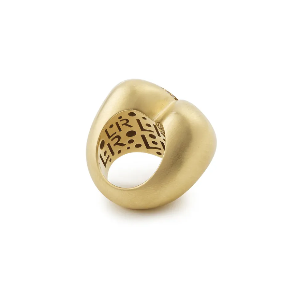 Puffed Heart Ring with Diamonds
