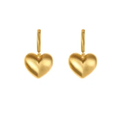 Puff Heart Charm Earrings
