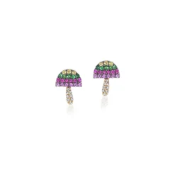 Rainbow Sapphire Mushroom Studs