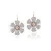 Rose Gold Diamond Flower Earrings