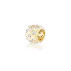 Scattered Diamond Rondelle Bead