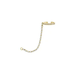Single Row Diamond Ear Cuff with Diamond Rope Chain