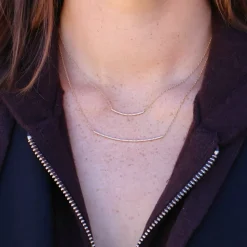 Small Diamond Smile Necklace