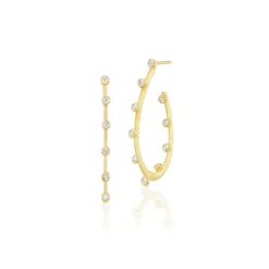 Small Hoopla Bezel Pear Shaped Hoops