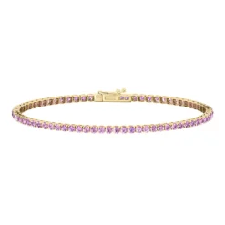 Small Invisible Pink Sapphire Bracelet