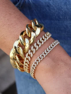 Small Pave Curb Link Bracelet