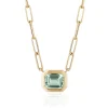 Small Prasiolite Emerald Cut Pendant
