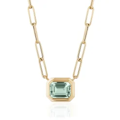 Small Prasiolite Emerald Cut Pendant