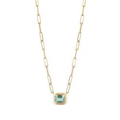 Small Prasiolite Emerald Cut Pendant