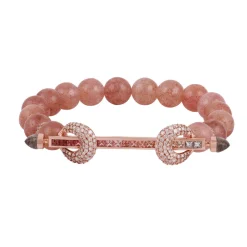 Strawberry Beryl & Peach Tourmaline Chakra Bracelet