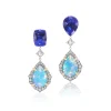 Tanzanite & Opal Drop Earrings