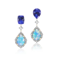 Tanzanite & Opal Drop Earrings