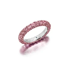 Three Sided Pink Sapphire Ring