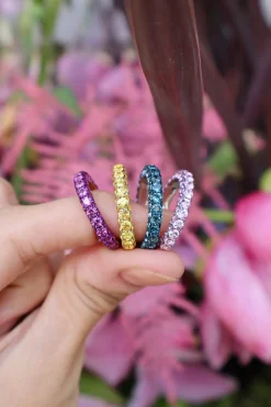 Three Sided Pink Sapphire Ring