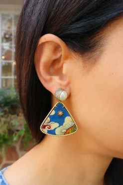 Tibetan Sky Marquetry Earrings