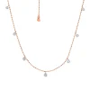 Tiny Floating Diamond Necklace- Rose Gold
