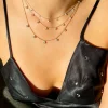 Tiny Floating Diamond Necklace - Yellow Gold