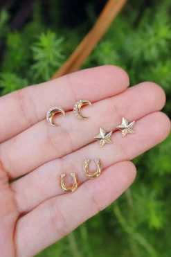Tiny Moon Studs