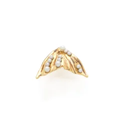 Tiny Pearl Flipper Stud Earring
