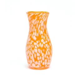 Transparent Tangerine & White Spotted Vase