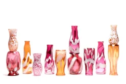 Transparent Tangerine & White Spotted Vase