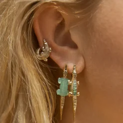 Tsavorite Ombre Alligator Bite Earrings