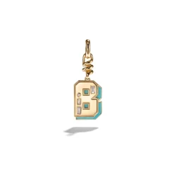 Turquoise "B" Charm