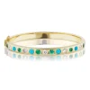 Turquoise, Emerald & Diamond Gypsy Bangle