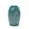 Turquoise Vase with Pink/Teal Spots