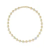 Two-Tone Ball Necklace with Pavé Diamond Ball