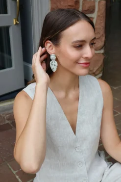 Variscite "Lightening" Earrings with Diamonds