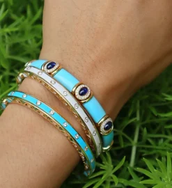 White Agate & Diamond Bracelet