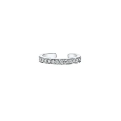 White Gold Single Row Diamond Ear Cuff