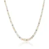 White Opal Necklace with Tsavourite and Gold Rondelles