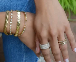 Wide Pavé Diamond Band