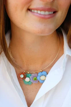 XL Blue Opal & Ethiopian Opal Flower Pendant