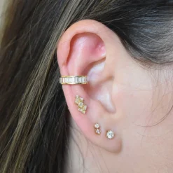 Yellow Gold Diamond Baguette Ear Cuff