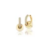 Yellow Gold Piercing Earrings with Diamond Hoop