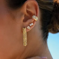 Yellow Gold Small Palm Leaf Studs