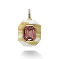 Yellow Rhodochrosite & Pink Tourmaline Lollipop Pendant